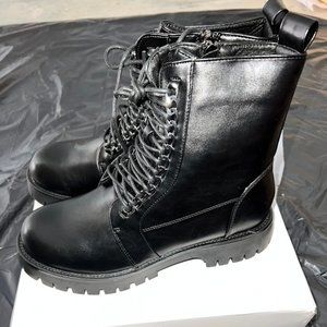 Olivia Miller Chunky Combat Boot in Black Size 11M